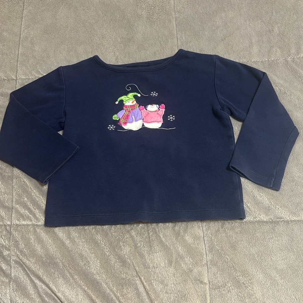 Sonoma Long Sleeve Snowman Sweatshirt Girls Size 5